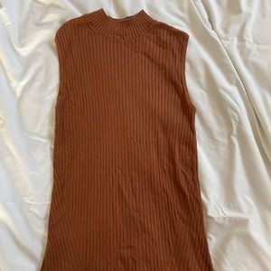 Ann Taylor brown mock neck sweater vest